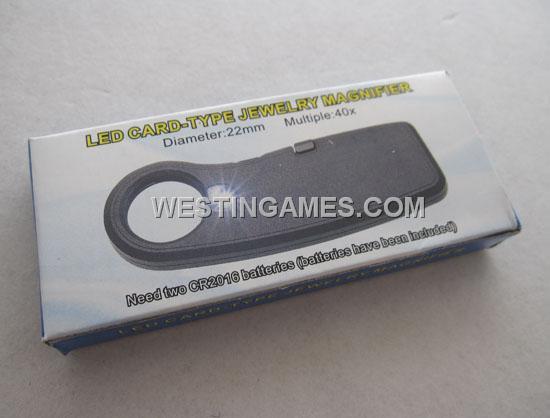 40X LED Light Card Type Reading Map Jewelry Magnifier Black