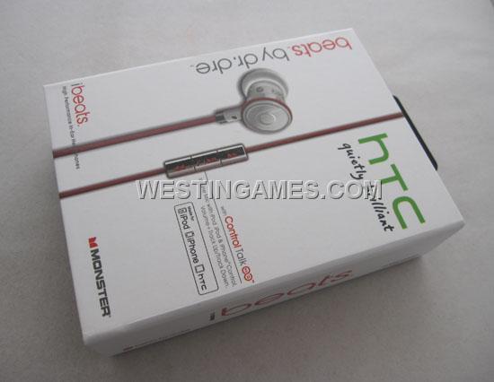 Beats by Dr. Dre Monster iBeats Earphone Headphones with Remote and Mic for HTC / iPhone - White