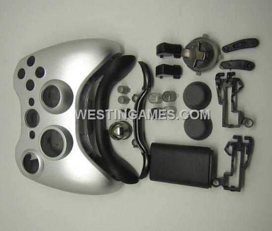 New Xbox 360 Wireless Controller Shell Housing Case with Rotating/ Transforming D-Pad - Silver