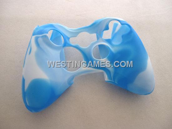 Silicone Protective Case for Xbox 360 Controller Blue/White (Nude Packs)