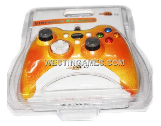 USB 2.0 DualShock Vibration Joystick Controller Flaw Baking Varnish for PC / Laptop - Yellow