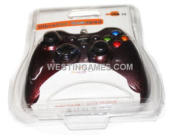 USB 2.0 DualShock Vibration Joystick Controller Flaw Baking Varnish for PC / Laptop - Purplish Red