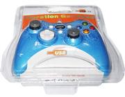 USB 2.0 DualShock Vibration Joystick Controller Flaw Baking Varnish for PC / Laptop - Deep Blue
