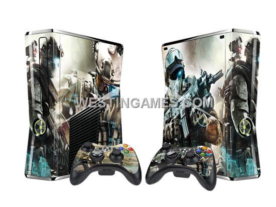 Crystal Epoxy Skin Sticker Colourful for XBOX 360 Slim Console w/ 2 Controller Skin - 246 Themes