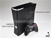 Complete Carbon Fiber Skin Sticker for XBOX360 Slim Console & Controller - Black/Silver