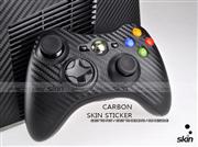 Complete Carbon Fiber Skin Sticker for XBOX360 Slim Console & Controller - Black/Silver 03