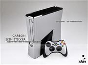 Complete Carbon Fiber Skin Sticker for XBOX360 Slim Console & Controller - Black/Silver 04