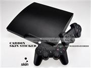 Carbon Fiber Skin Sticker for PS3 Slim Console - Black/Silver