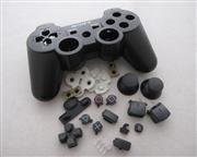 Replacement Wireless Controller Housing Shell Case with Rubber Pad for Sony PS3 - Black