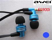 Écouteurs intra-auriculaires élégants AWEI ES900i avec microphone pour téléphone portable / iPod / iPhone / iPad / MP3 - Bleu