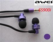 Écouteurs intra-auriculaires élégants AWEI ES900i avec microphone pour téléphone portable / iPod / iPhone / iPad / MP3 - Violet