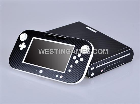 Complete Carbon Fiber Skin Sticker for WII U Console & GamePad - 4 Colors