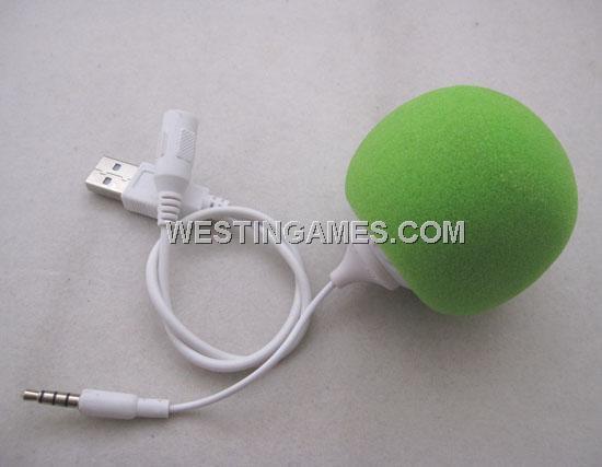 Mini Ball Speaker Audio Dock With 3.5mm Audio Jack For iPhone iPod iPad Samsung PC - Green