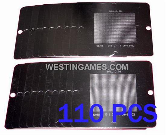 110PCS BGA Reballing Stencil Templates Kit 90x90 for Laptop/ PS3/ XBOX360/ WII