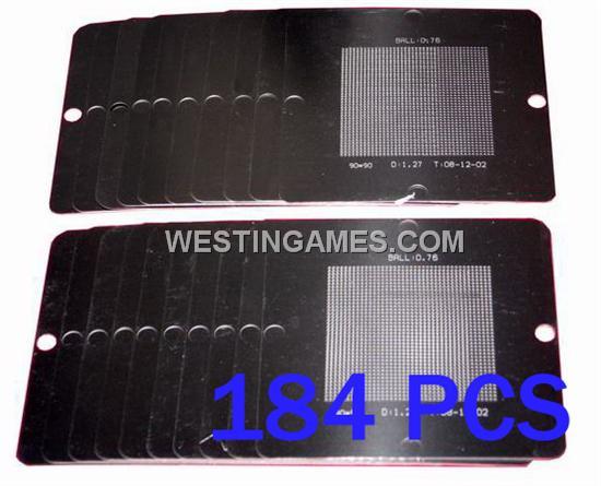 184PCS BGA Reballing Stencil Templates Kit 90x90 for Laptop/ PS3/ XBOX360/ WII