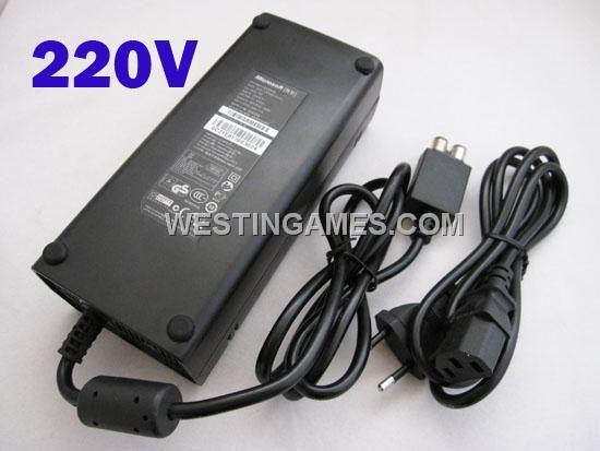220V Black Power Brick Supply Ac AdaptBer 135W for XBOX 360 Slim EU Plug OEM A+ (NEUTRAL)