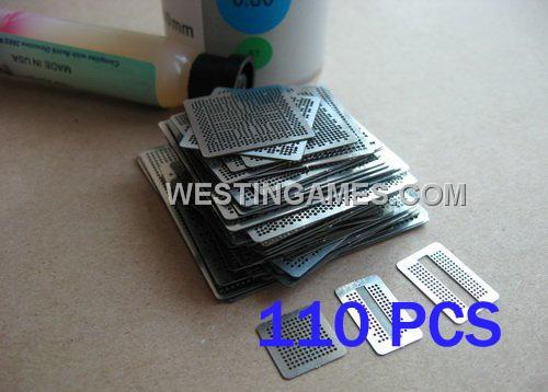 110PCS BGA Reballing Stencil Templates Kit Heat Directly for Laptop/ PS3/ XBOX360 /WII