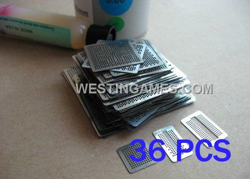36PCS BGA Reballing Stencil Templates Heat Directly For PS3/XBOX360/WII/PSP
