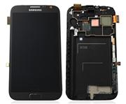 Écran LCD complet d'origine pour Samsung Galaxy Note2 N7100 + numériseur tactile avec ensemble cadre/bouton - Noir