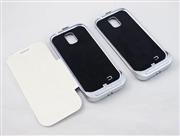 3200mAh External Backup Battery Power Pack Aluminium Alloy w/ Leather for Samsung S4 I9500 - 2 Color