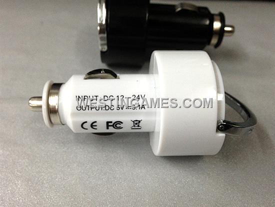 3.1A USB Mini Car Power Charger 5.2V With LED Light for iPhone/ iPad/ iPod/Smart Phone/GPS - White 02