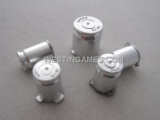 Xbox 360 Controller 9mm ABXY + Guide Bullet Button Mod Kit - Silver