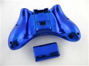 Chrome XBOX 360 Wireless Controller Full Housing Shell Case with Buttons Replacement Plating - Blue 05