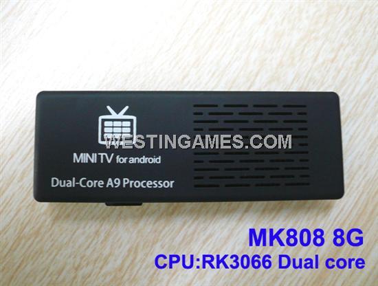 MK808 Dual Core Android 4.1 mini pc Smart TV BOX RK3066 Cortex-A9 Rom 8GB