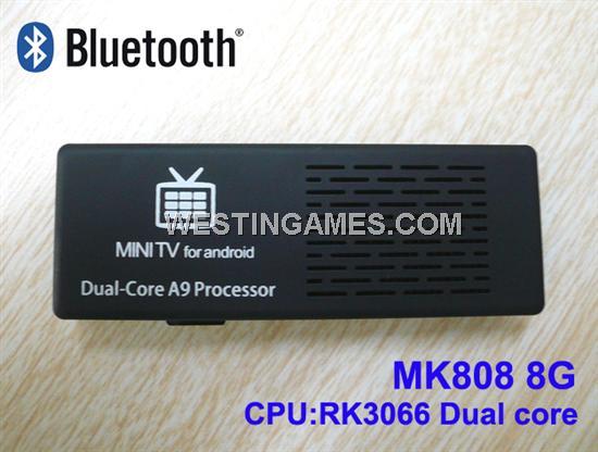 MK808B Dual Core Android 4.1 w/ Bluetooth Mini PC Smart TV BOX RK3066 Cortex-A9 Rom 8GB