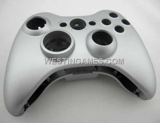 Replacement Original Top and Bottom Cover Case for XBOX360 & Slim Wireless Controller - Silver