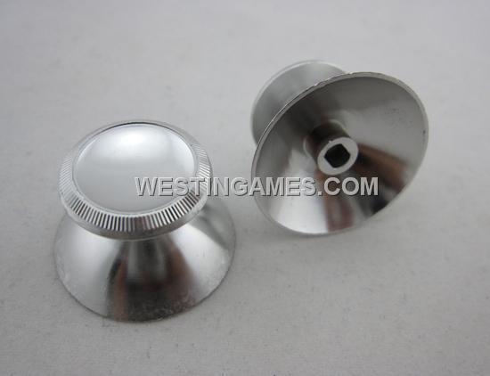 Replacement Aluminum Alloy Joystick 3D Thumbstick Caps for Xbox360 Controller - Silver (2 PCS)