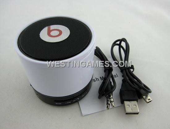 S08 Mini Bluetooth HD Speaker with LED Light for Beats by Dr Dre Beatbox - White