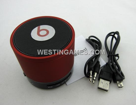 S08 Mini Bluetooth HD Speaker with LED Light for Beats by Dr Dre Beatbox - Red