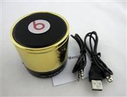S08 Mini Bluetooth HD Speaker with LED Light for Beats by Dr Dre Beatbox - Gold