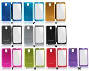 New Metal Silk Housing Cover Battery Leather Case with Display Window for Galaxy Note III -10 Colors