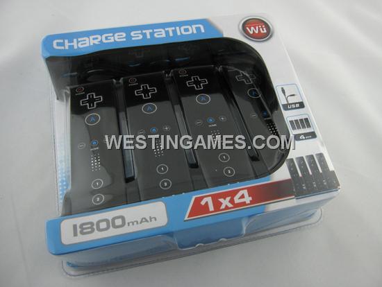 Wii 1X4 charge station black