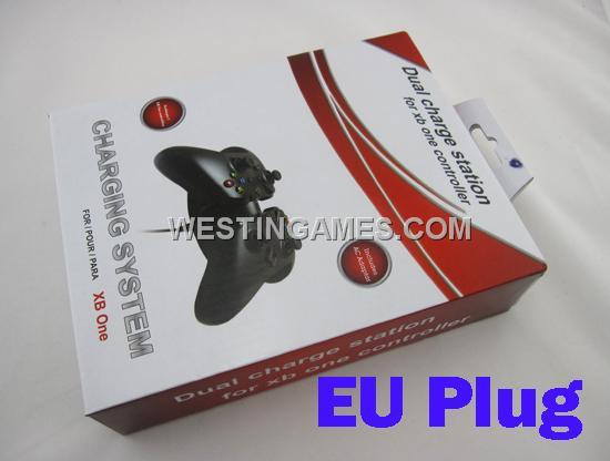 EU Type Dual Charge Station Charging Power Dock for XBOX ONE Wireless Controller - Black