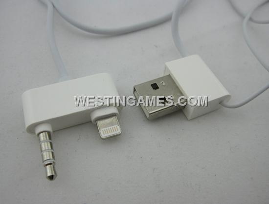 3in1 USB Data and Charging Cable + Earphone with Mic for iPhone 5 / 5C /5S 03