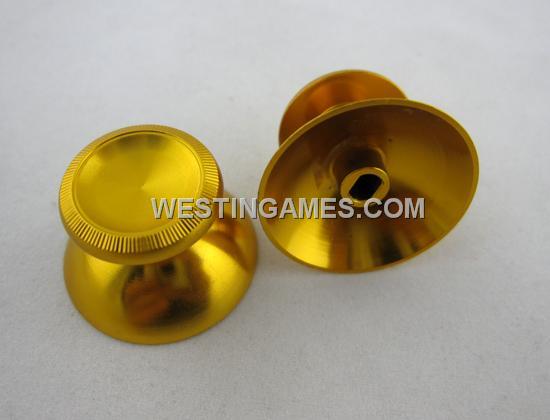 Replacement Aluminum Alloy Joystick 3D Thumbstick Caps for Xbox360 Controller - Golden (2 PCS)