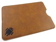 10 inch Universal Cow Leather Pouch Bag for Tablet PC - Black/Brown 02