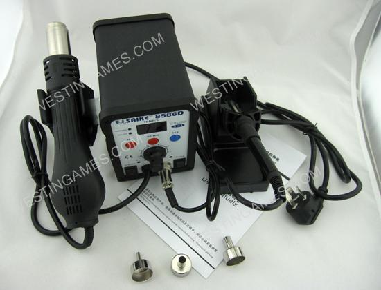 Saike 8586D 2 in 1 220V BGA SMD Rework Solder Station with Hot Air Gun & Soldering Iron