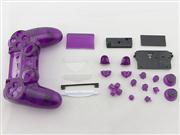 Replacement Complete Housing Shell Case for PS4 Dualshock 4 Controller - Transparent Purple