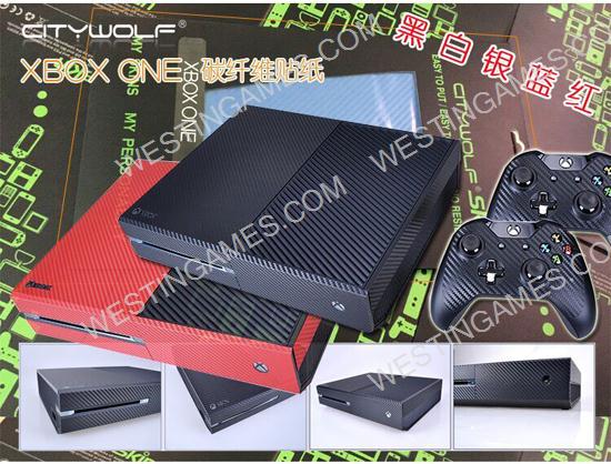 New Complete Carbon Fiber Skin Sticker for XBOX ONE System + Controller Decal - 5 Colors
