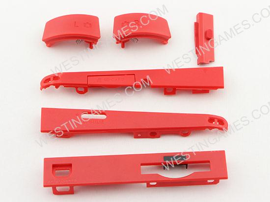 Original Repair Part Full Side Housing Part L and R button for Nintendo 2DS - Red