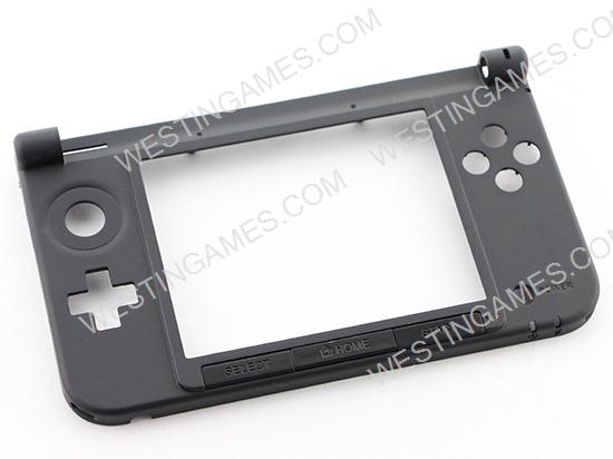 Replacement Hinge Part Bottom Middle Housing Shell with Button  for 3DS XL - Black