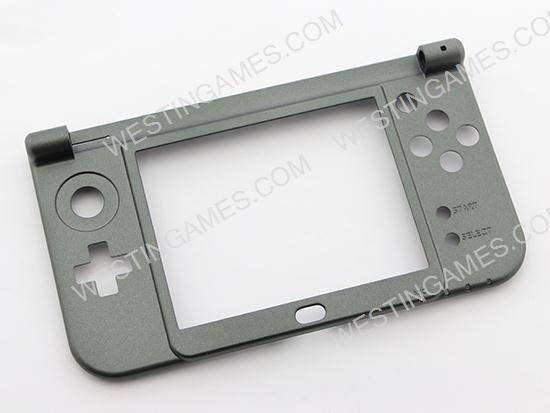Original Hinge Part Bottom Middle Housing Button Shell Replacement for NEW 3DS XL 2015 Silver-Black