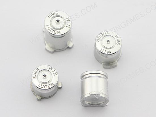 Metal ABXY Bullet Shell Buttons Mod Kit for XBOX ONE Controller Joystick - Silver