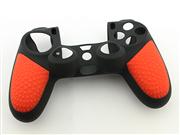 Black Silicone Protective Case with Particle Grip for PS4 Dualshock 4 Controllers - Red