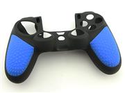 Black Silicone Protective Case with Particle Grip for PS4 Dualshock 4 Controllers - Blue