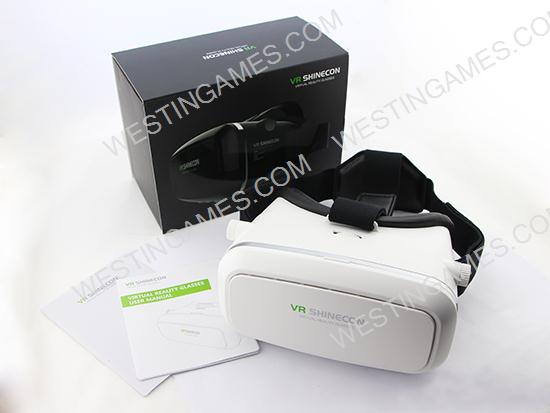 VR Shinecon 1Gen Virtual Reality VR 3D Glasses Movies Game for Mobile Phone - White
